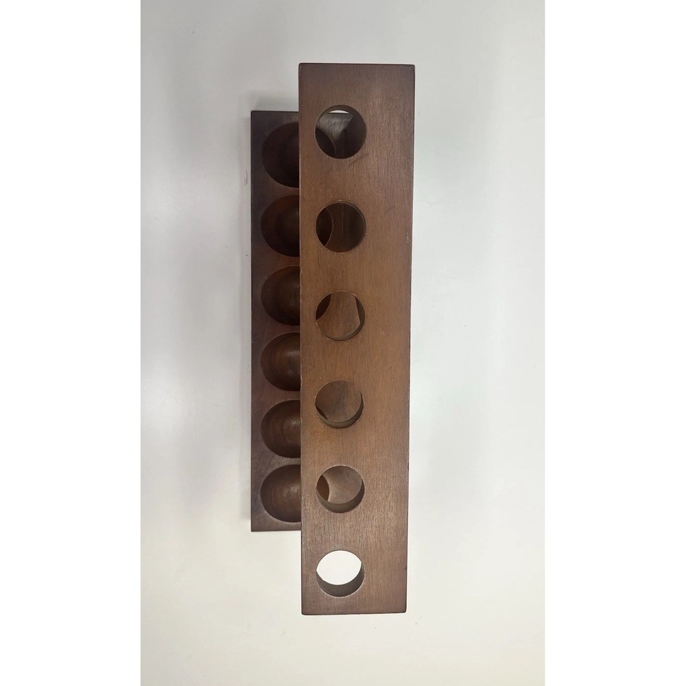 Fairfax Vintage Walnut Wood 6 Pipe Display Stand Holder Angled Unique USA - Picture 2 of 12
